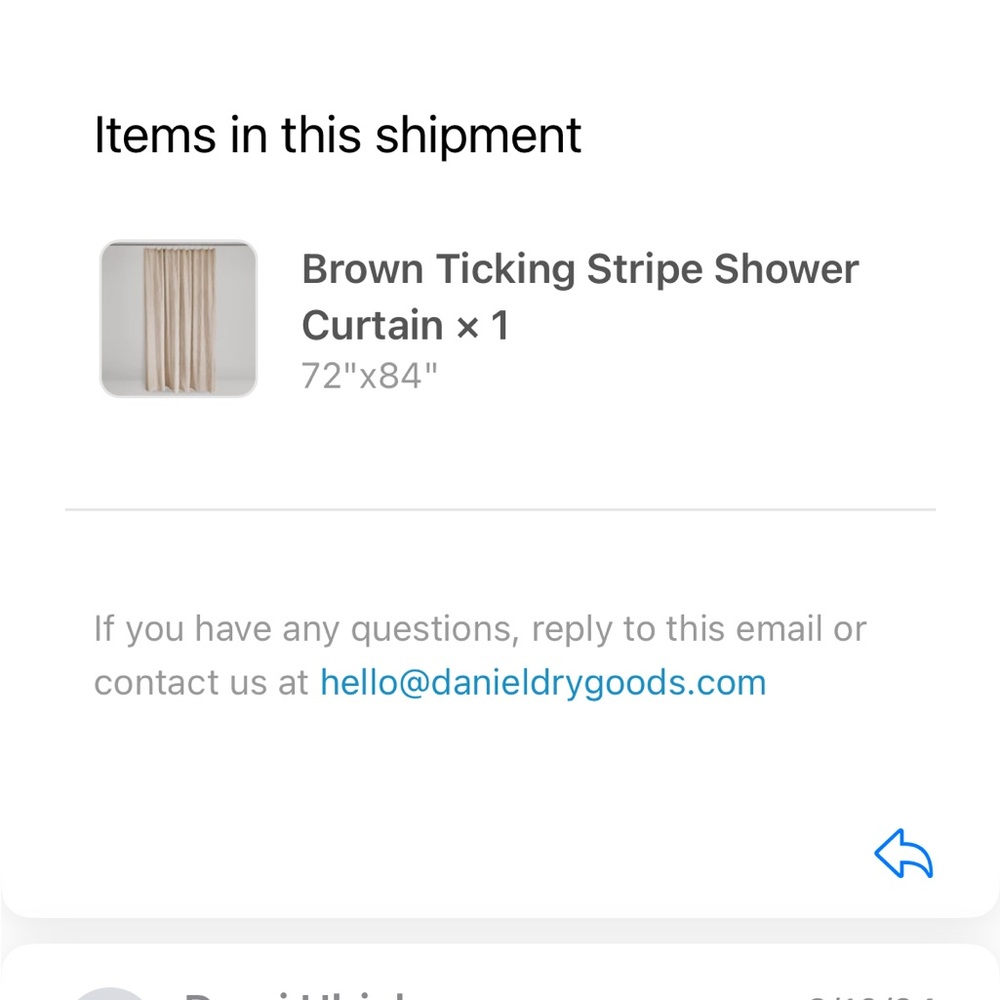 Daniel dry goods brand new but unboxed in brown stripe shower or window curtain.
